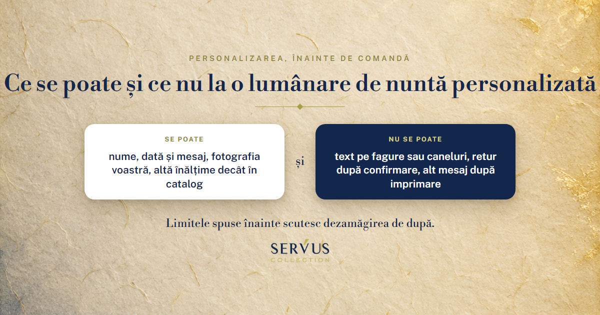 Lumânări de nuntă personalizate: ce se poate și ce nu
