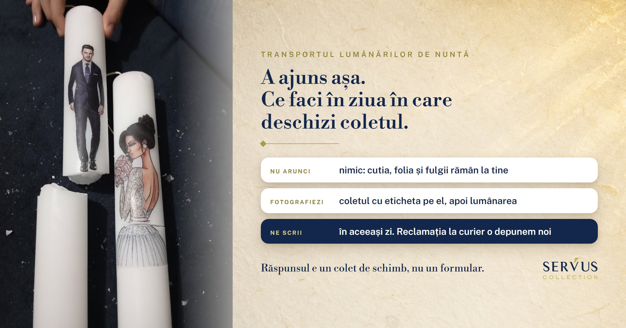 Transportul lumânărilor de nuntă și ce faci dacă ajung stricate