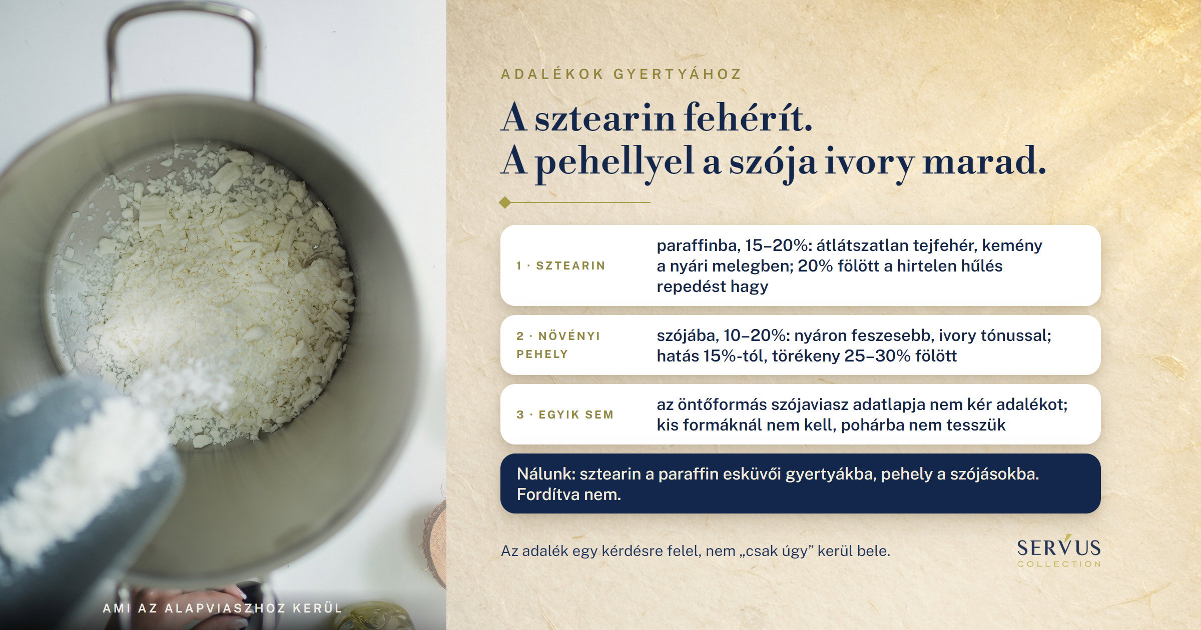 Adalékok gyertyához: sztearin és növényi pehely, mikor van rájuk szükséged, és mikor nem