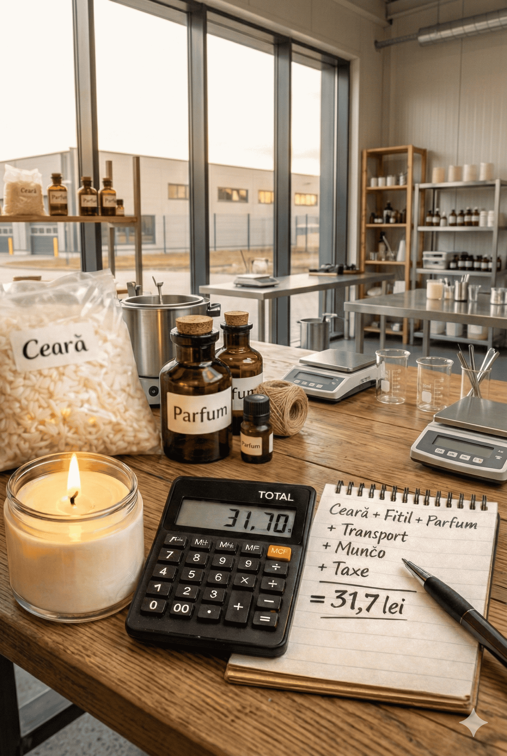 Cum calculezi prețul corect al unei lumânări: Formula simplă din atelier (fără termeni de contabilitate)