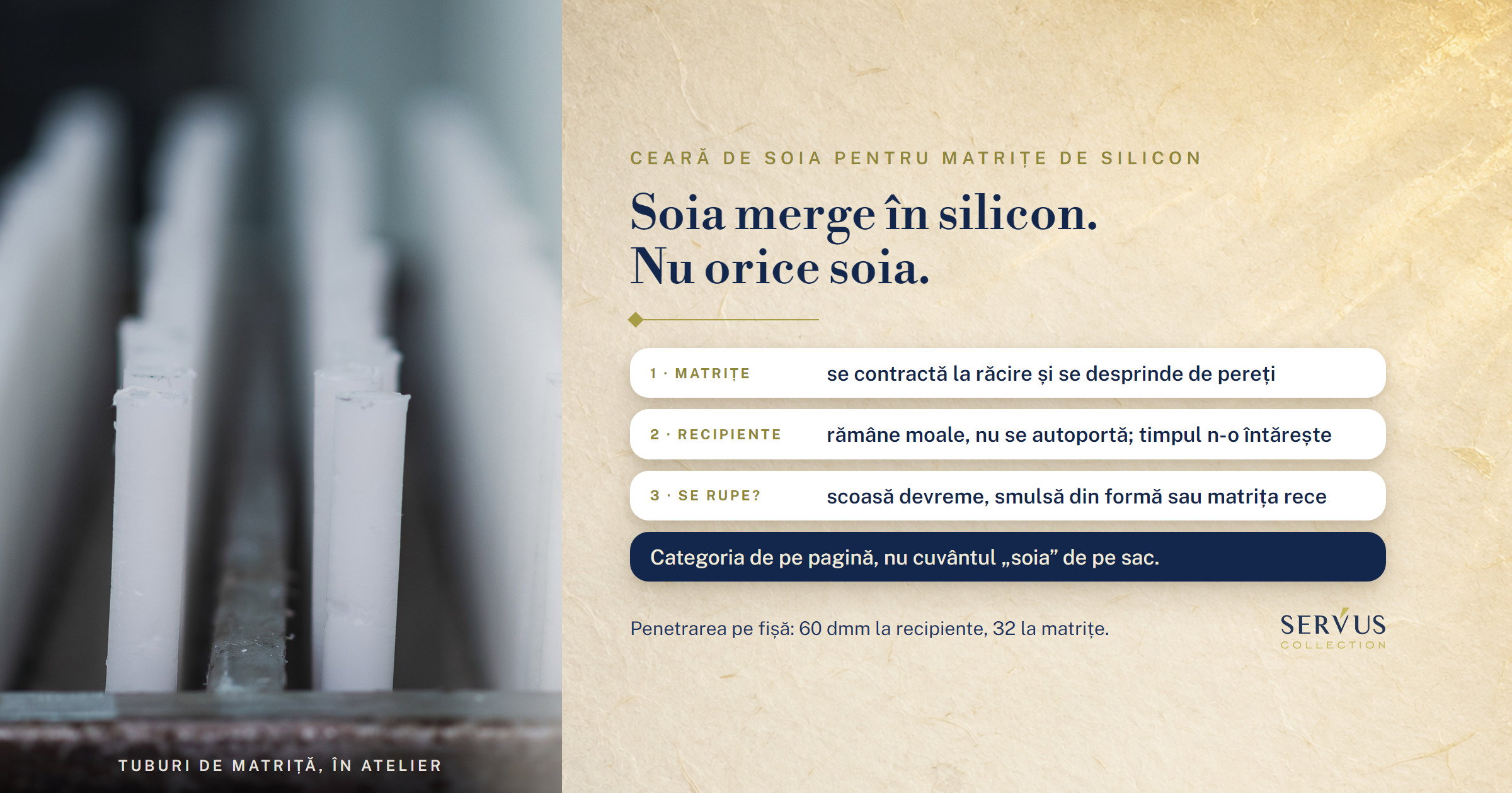 Ceară de soia pentru matrițe de silicon: care merge, care nu și de ce se rupe lumânarea