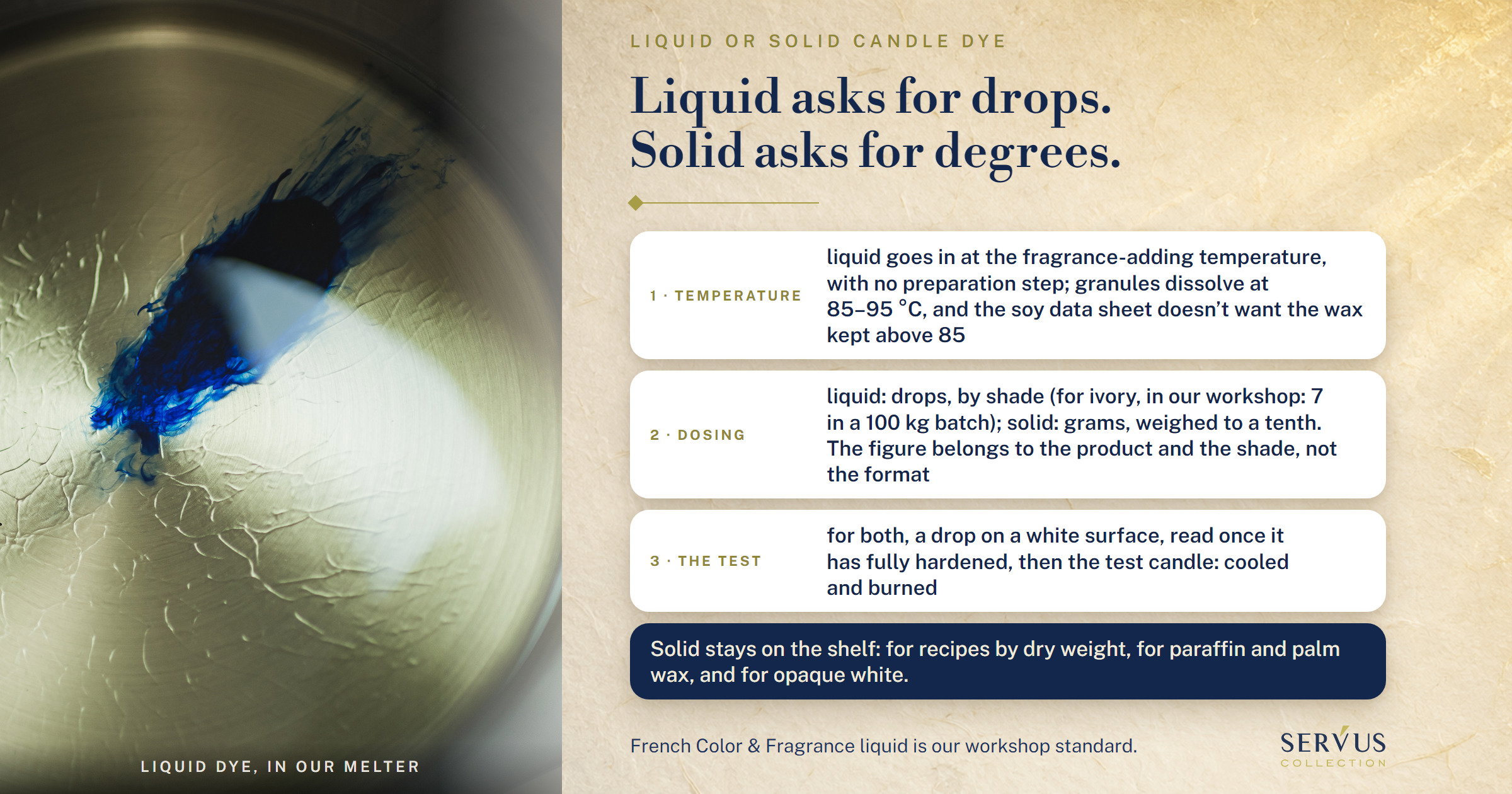 Liquid or solid candle dye: why liquid is our standard