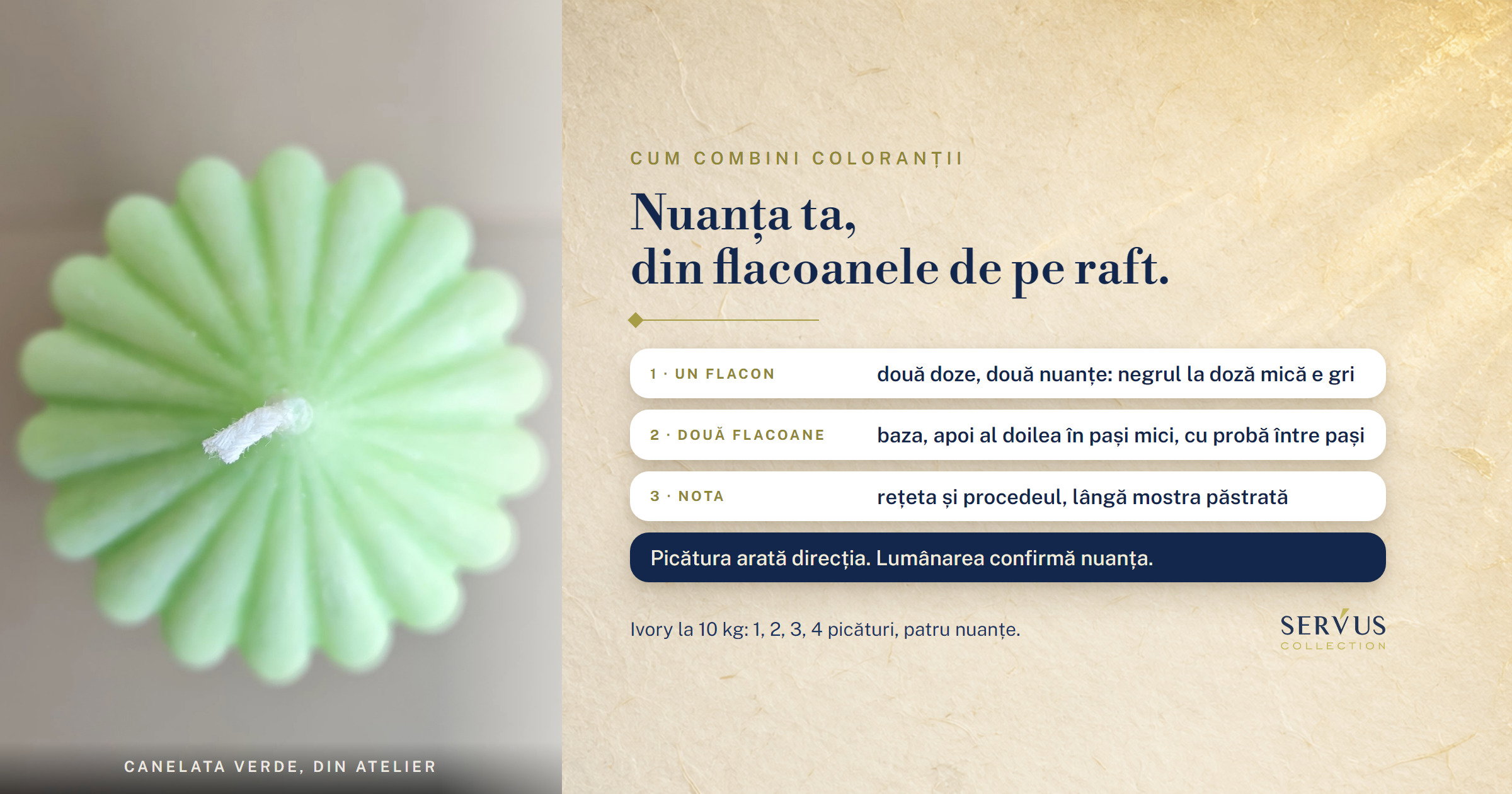 Cum combini coloranții pentru lumânări ca să obții nuanța dorită