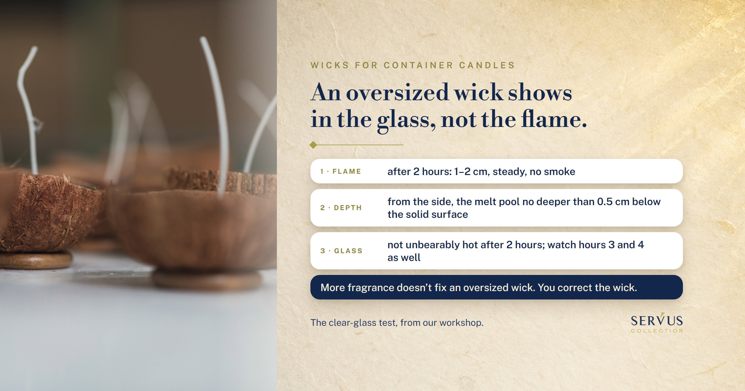 How to choose the right wick for container candles – the complete Servus guide 2026