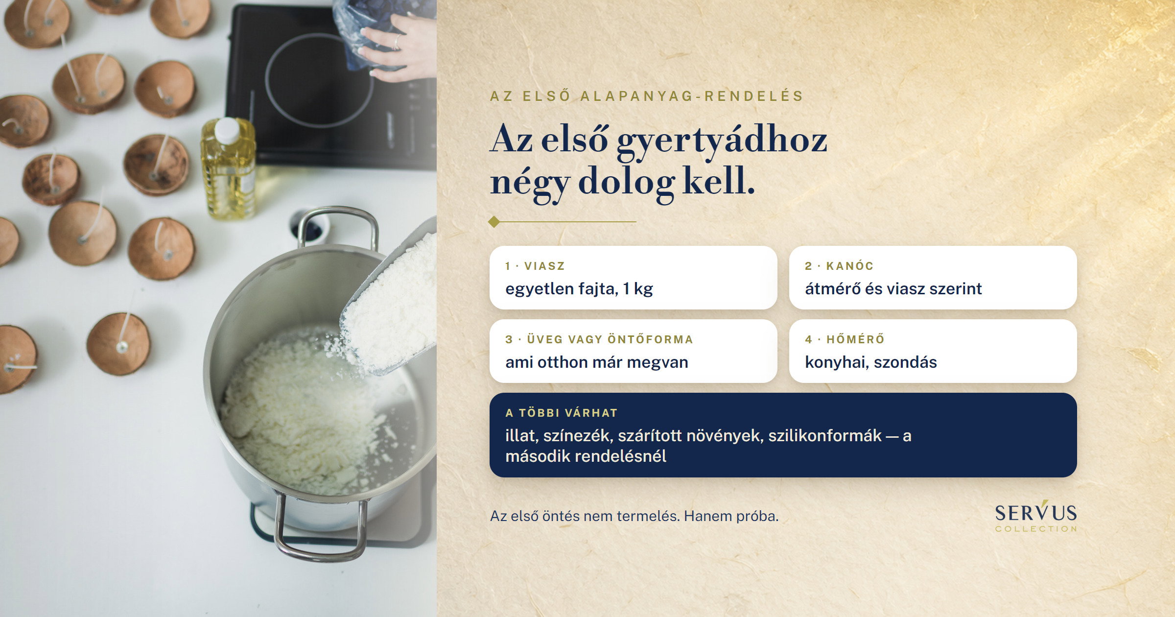 Mire van szükséged a gyertyaöntéshez az első rendelésnél, és mi várhat