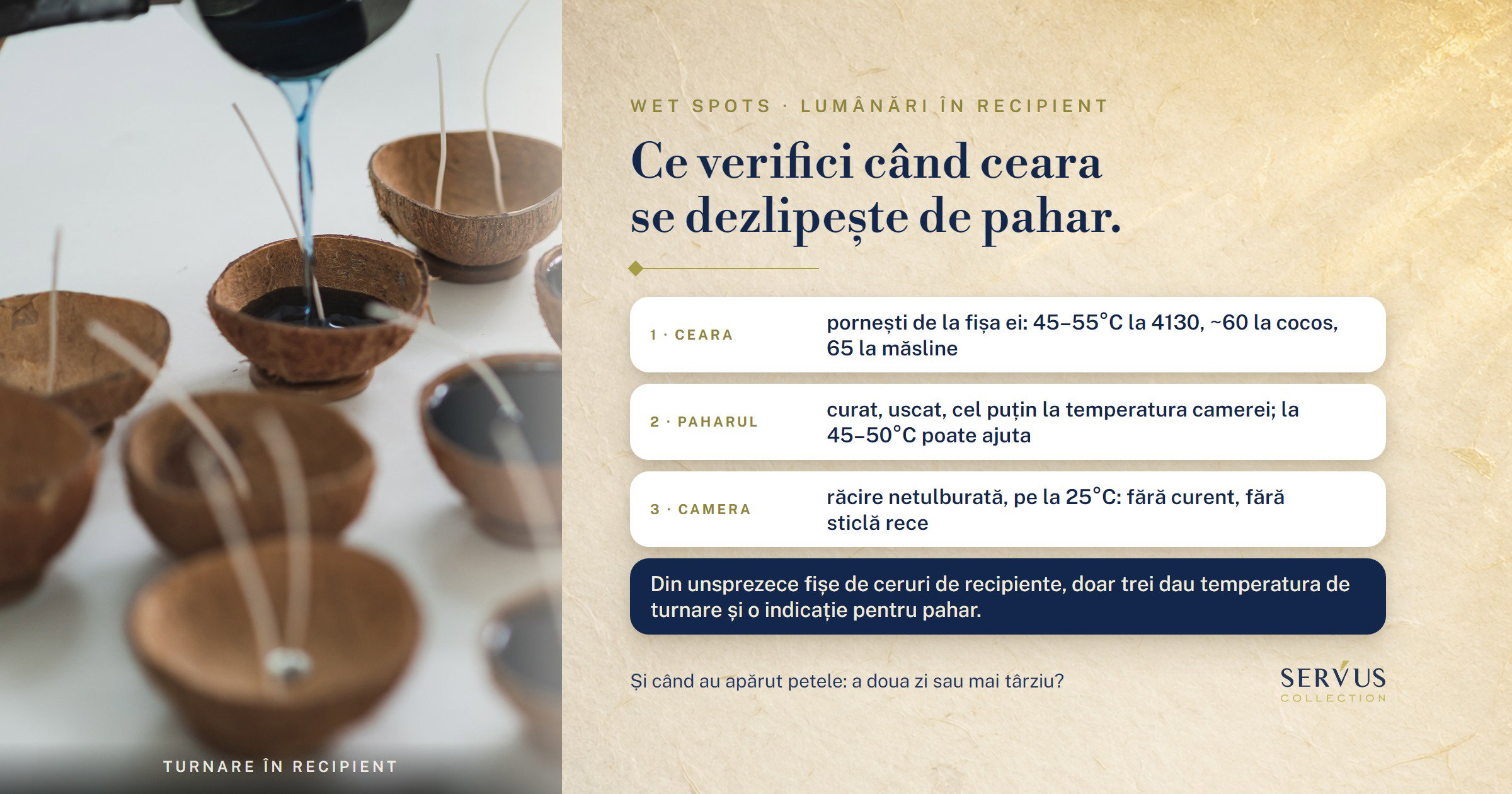 De ce se dezlipește ceara de pahar la lumânările în recipient