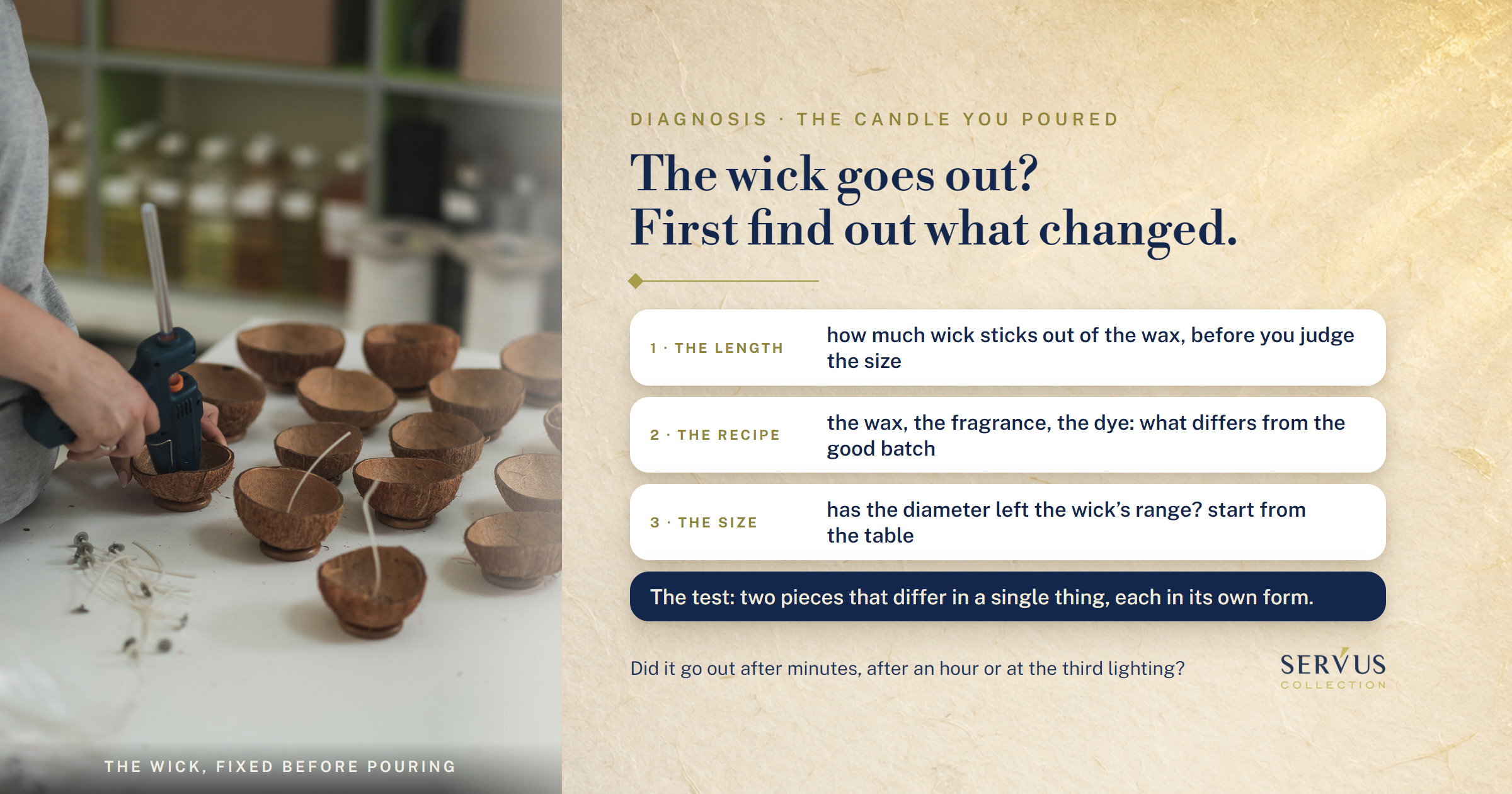 The wick goes out in the candle you poured: what it tells you