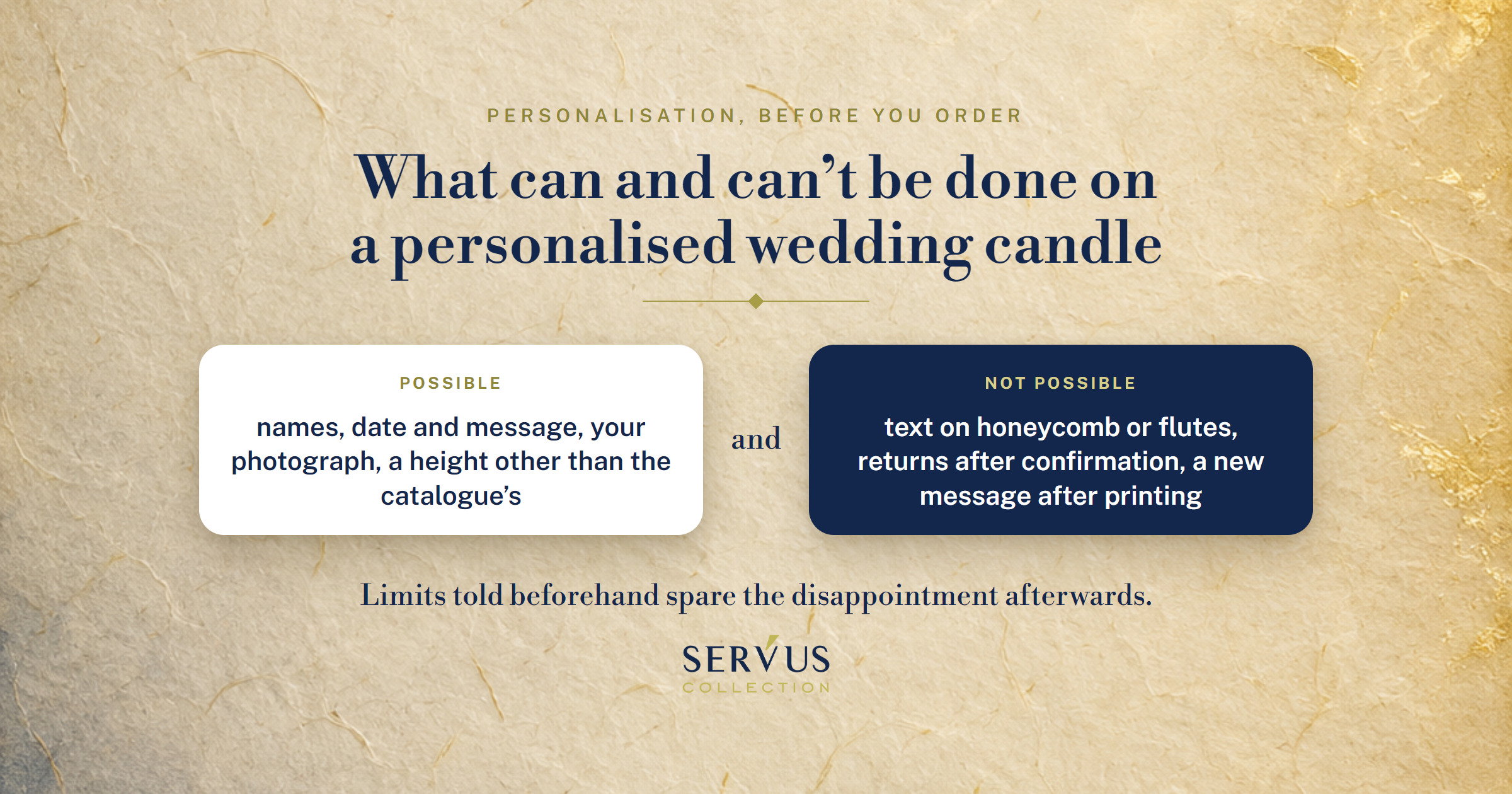 What can and can’t be done with personalised wedding candles