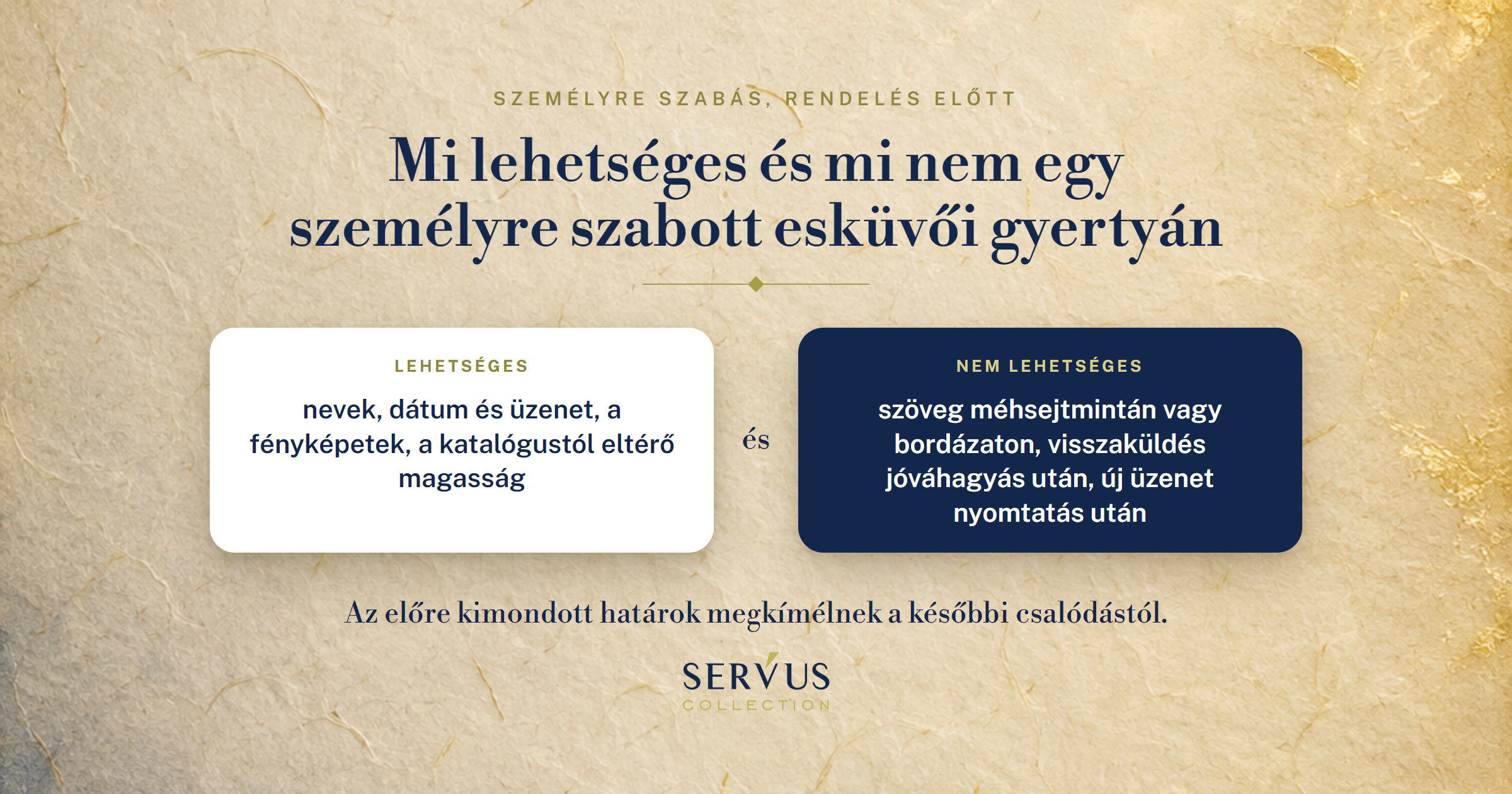 Mi lehetséges és mi nem a személyre szabott esküvői gyertyáknál