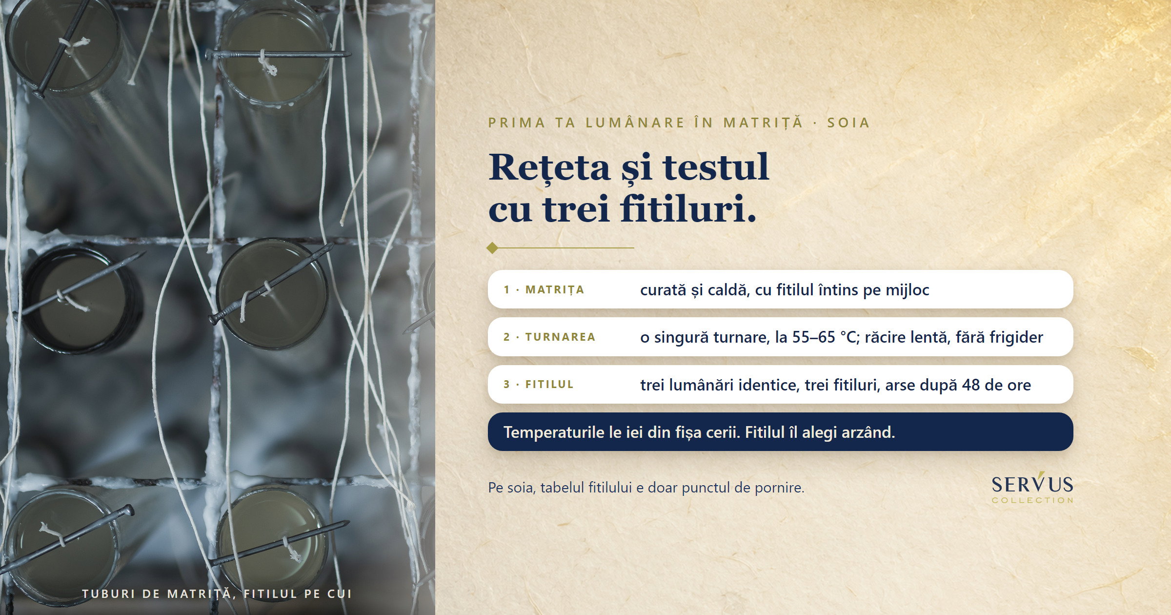 Prima ta lumânare în matriță, din soia: rețeta și testul cu trei fitiluri