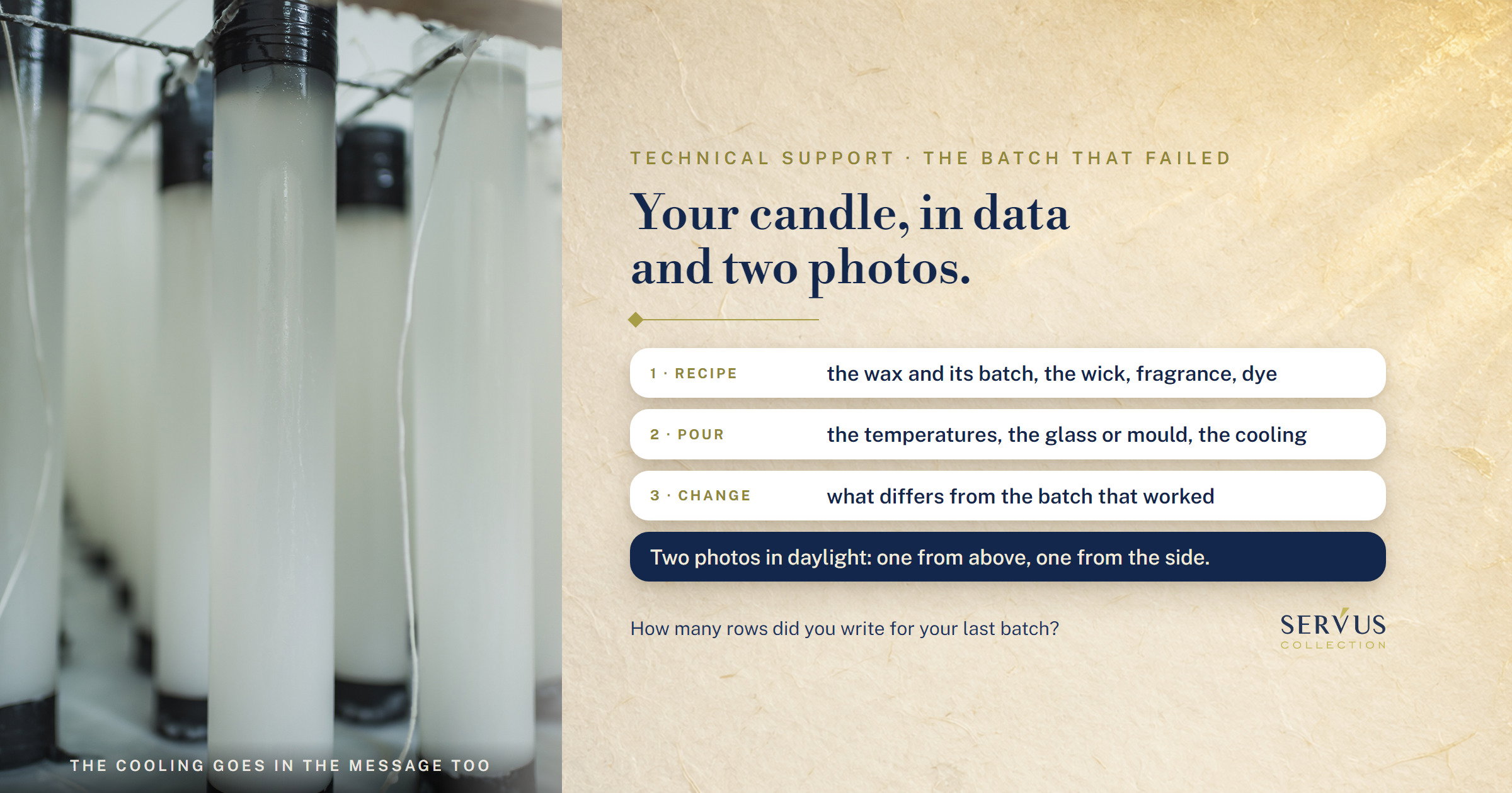 What to send us when you ask for candle-making technical support