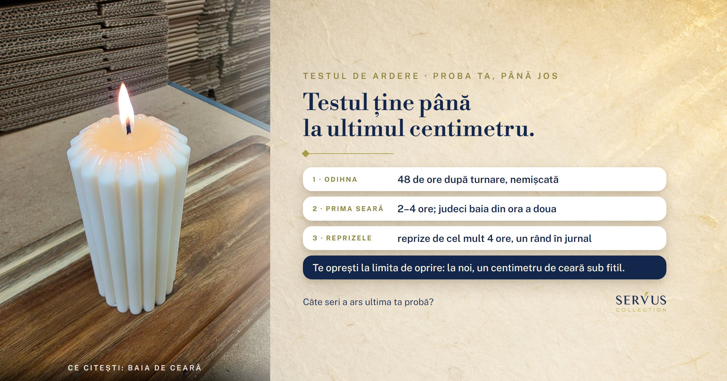Testul de ardere al lumânării, de la prima aprindere până la ultimul centimetru