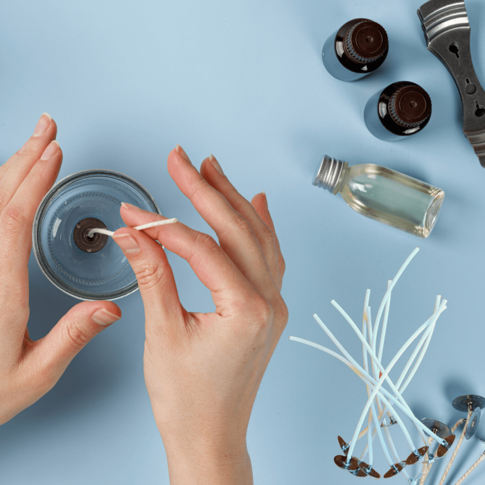 Fitil Cerat din Bumbac cu Suport 15 cm | Ø Ardere ~7 cm - Seria Profesională SHW [2]