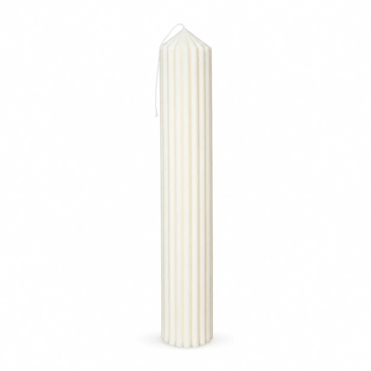 Lumânare Botez Canelată din Ceară de Soia – Ivory Natural [2]