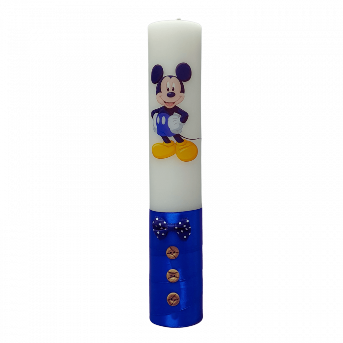 Lumanare botez decorata Mickey albastru [2]