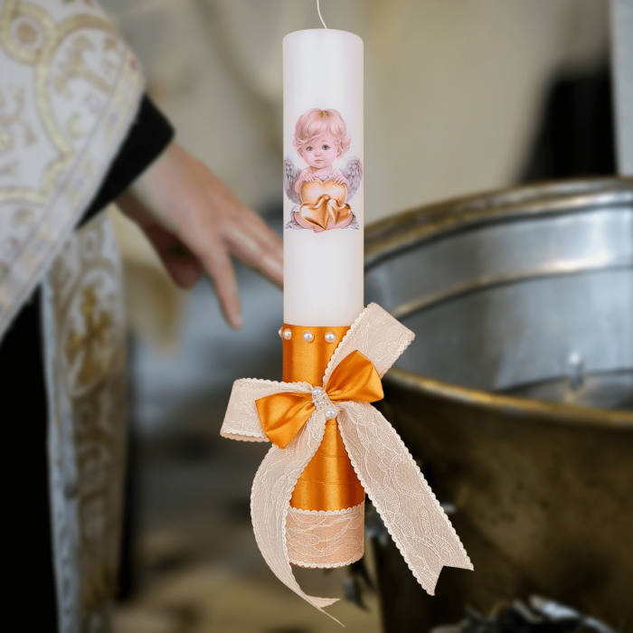 Lumanare botez decorata Ingeras Pazitor [1]