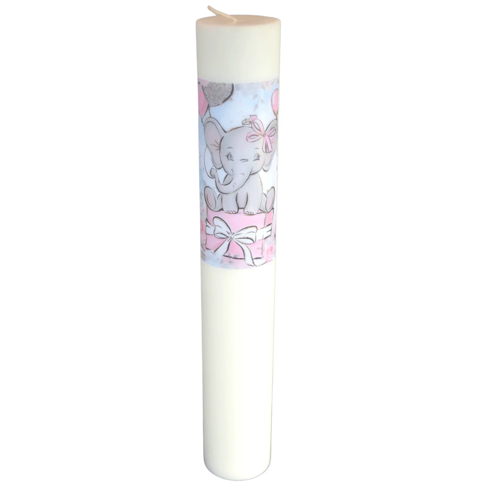 Lumanare Botez Elefant cu roz [2]