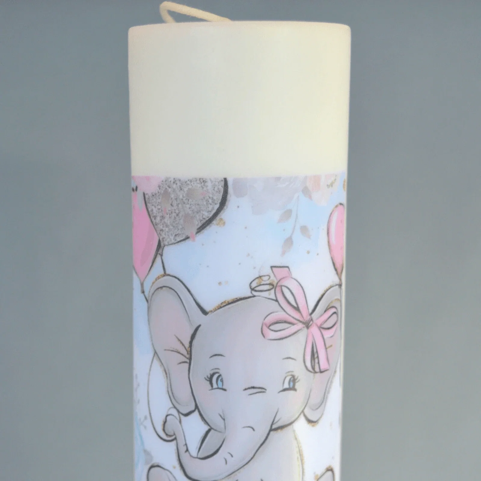 Lumanare Botez Elefant cu roz [3]