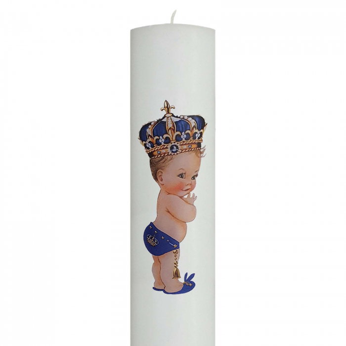 Lumanare Botez Print cu albastru [2]