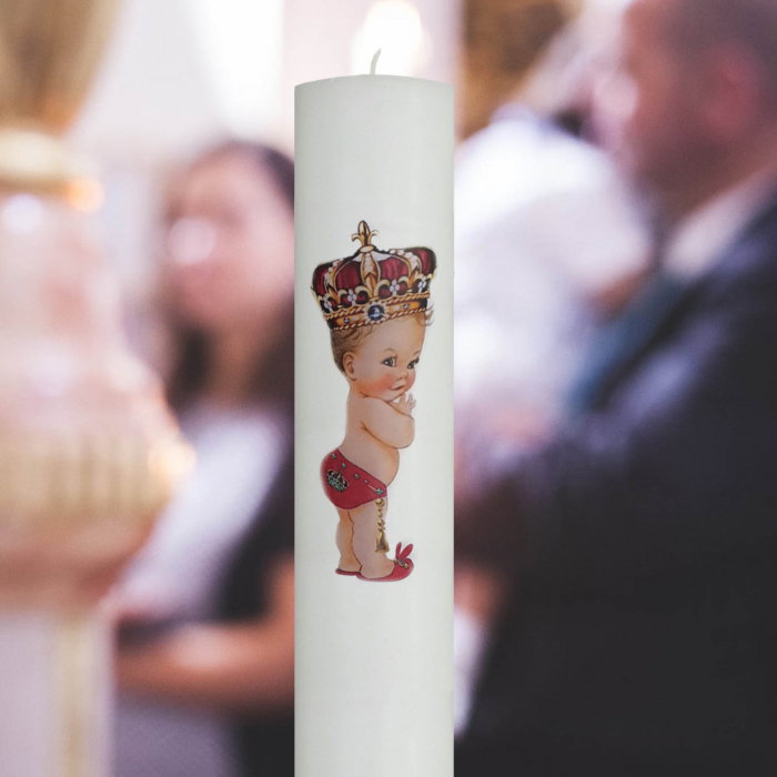 Lumanare Botez Print cu rosu [1]