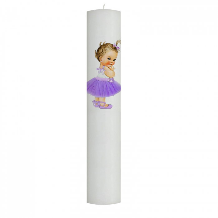 Lumanare Botez Printesa cu rochie mov [5]