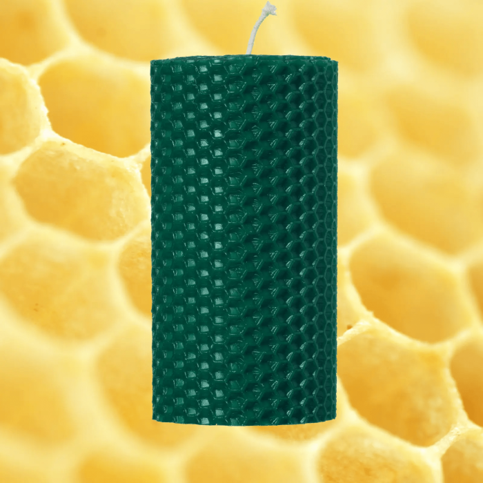 Lumânare tip Fagure din Ceară Colorată - Verde inchis [4]