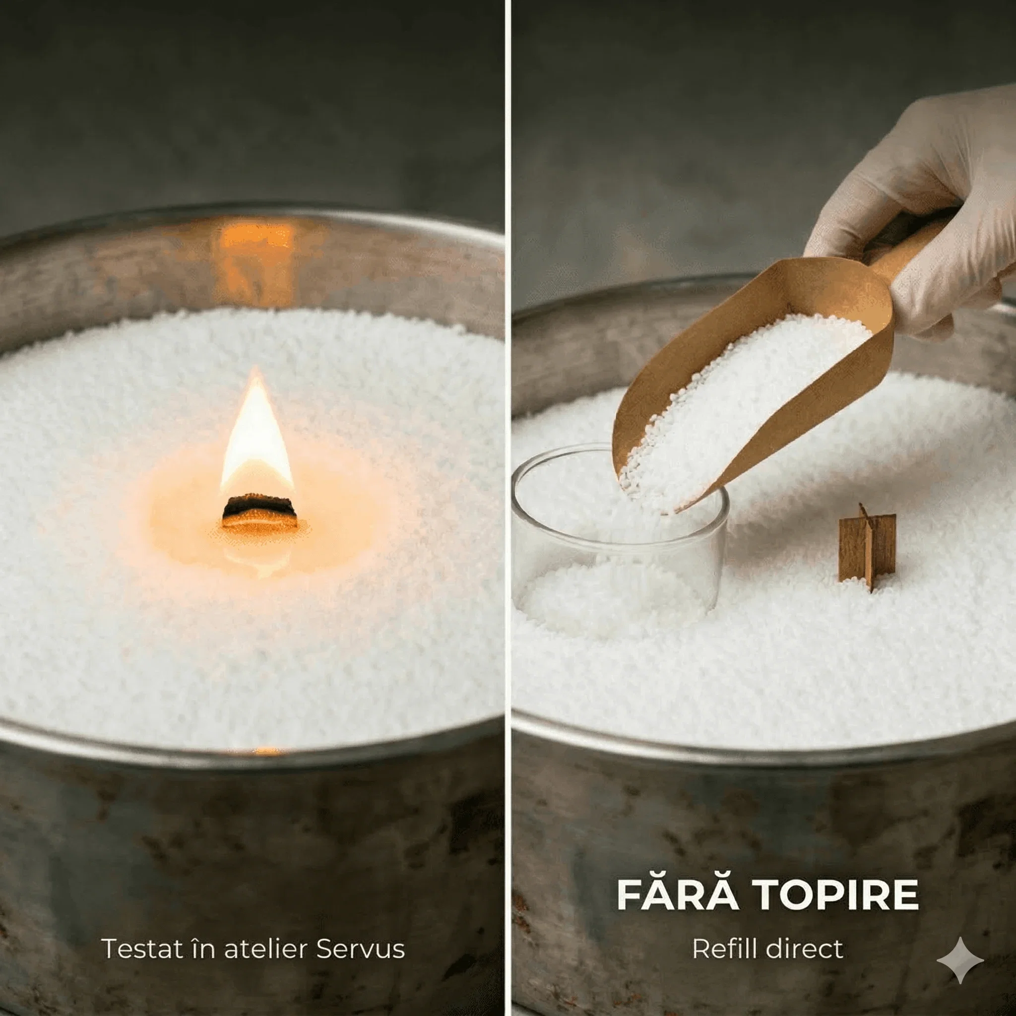 Ceară - recipiente (Container Wax) - Ceară Perlată (Candle Sand) pentru Lumânări în Recipient și Reumpleri - utilizare directă, fără topire - 1 Kg