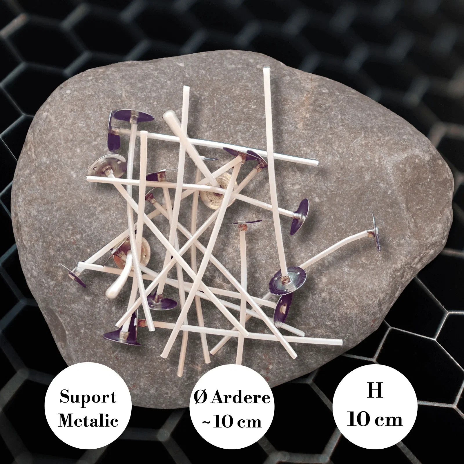 Fitil – Lumânări - Fitil Cerat din Bumbac cu Suport 10 cm | Ø Ardere ~10 cm - Seria Profesională SHW