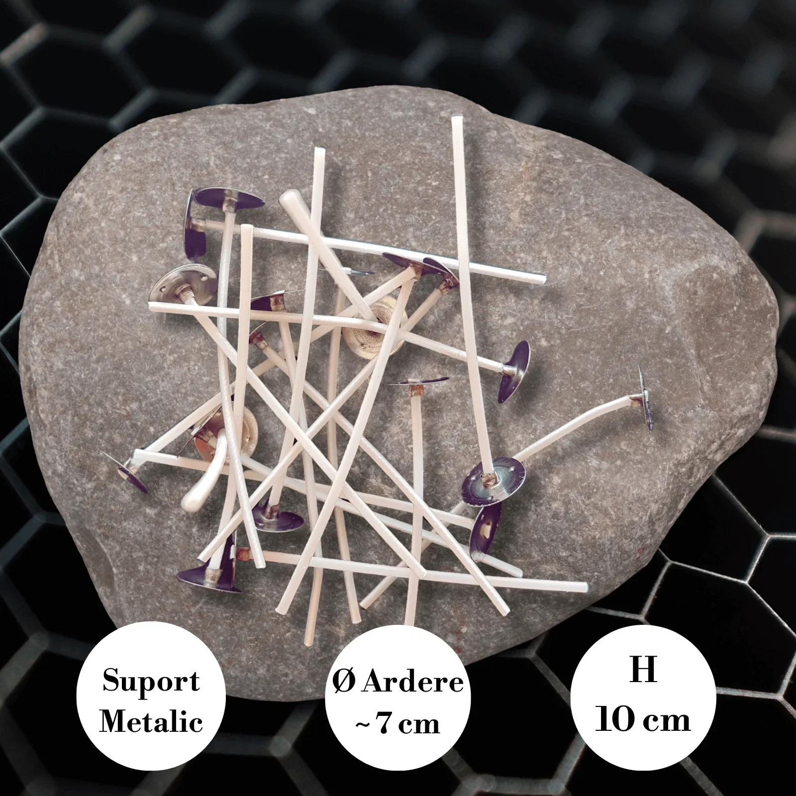 Fitil – Lumânări - Fitil Cerat din Bumbac cu Suport 10 cm | Ø Ardere ~7 cm - Seria Profesională SHW