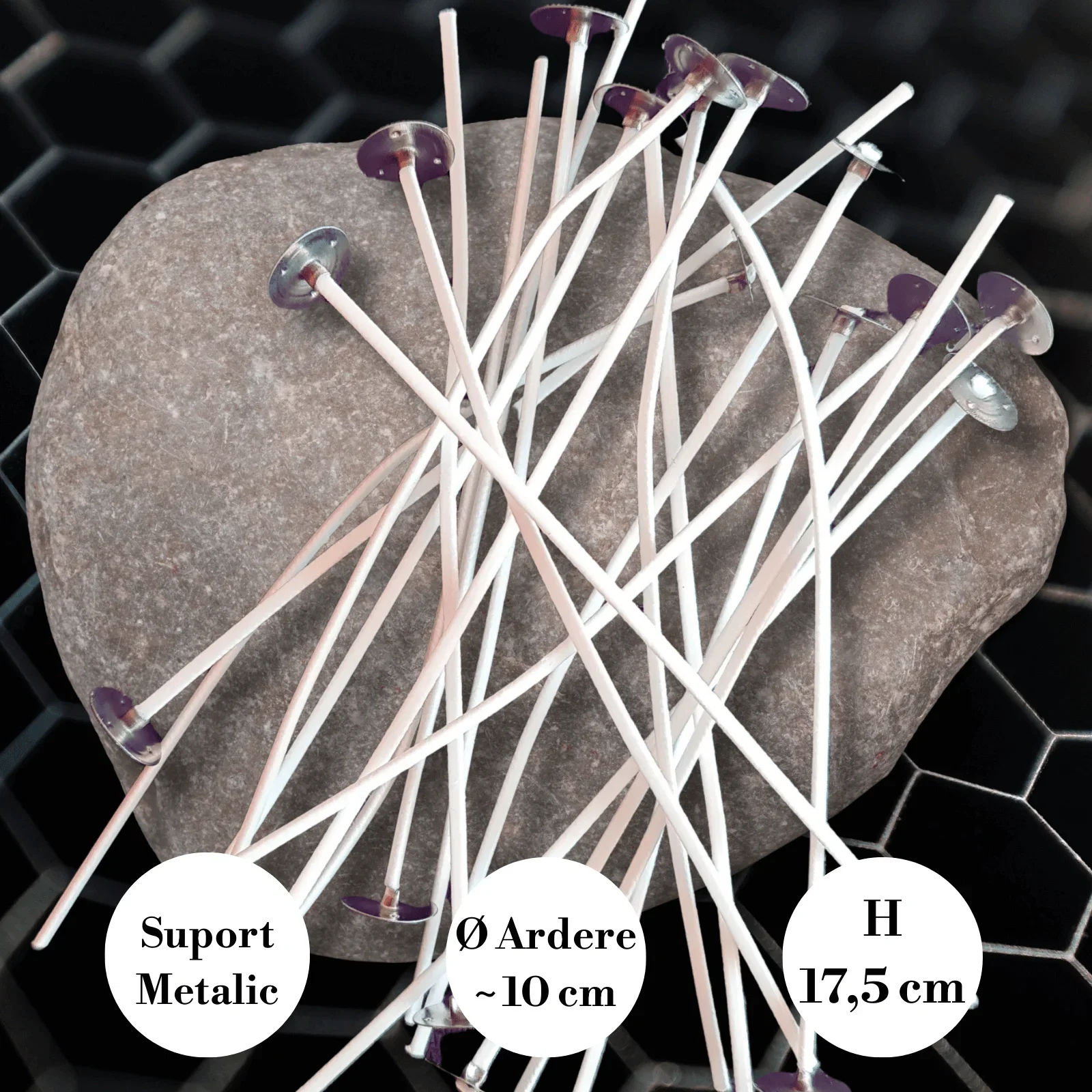 Fitil – Lumânări - Fitil Cerat din Bumbac cu Suport 17,5 cm | Ø Ardere ~10 cm - Seria Profesională SHW