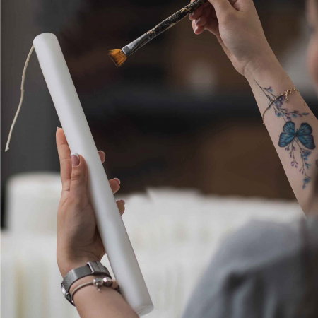 Lumânări Botez simple - Lumanare Botez Alba cu diametrul de 3,5cm