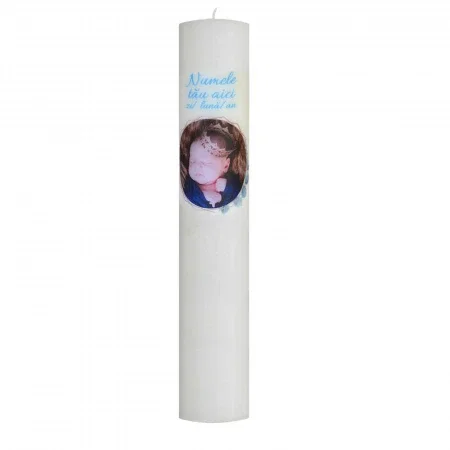 Lumanare Botez Baiatel personalizata cu poza si nume [4]