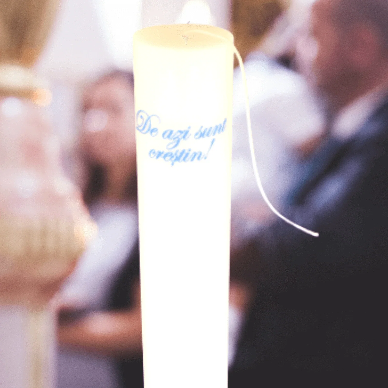 Lumânări Botez simple - Lumanare Botez Baieti cu mesaj