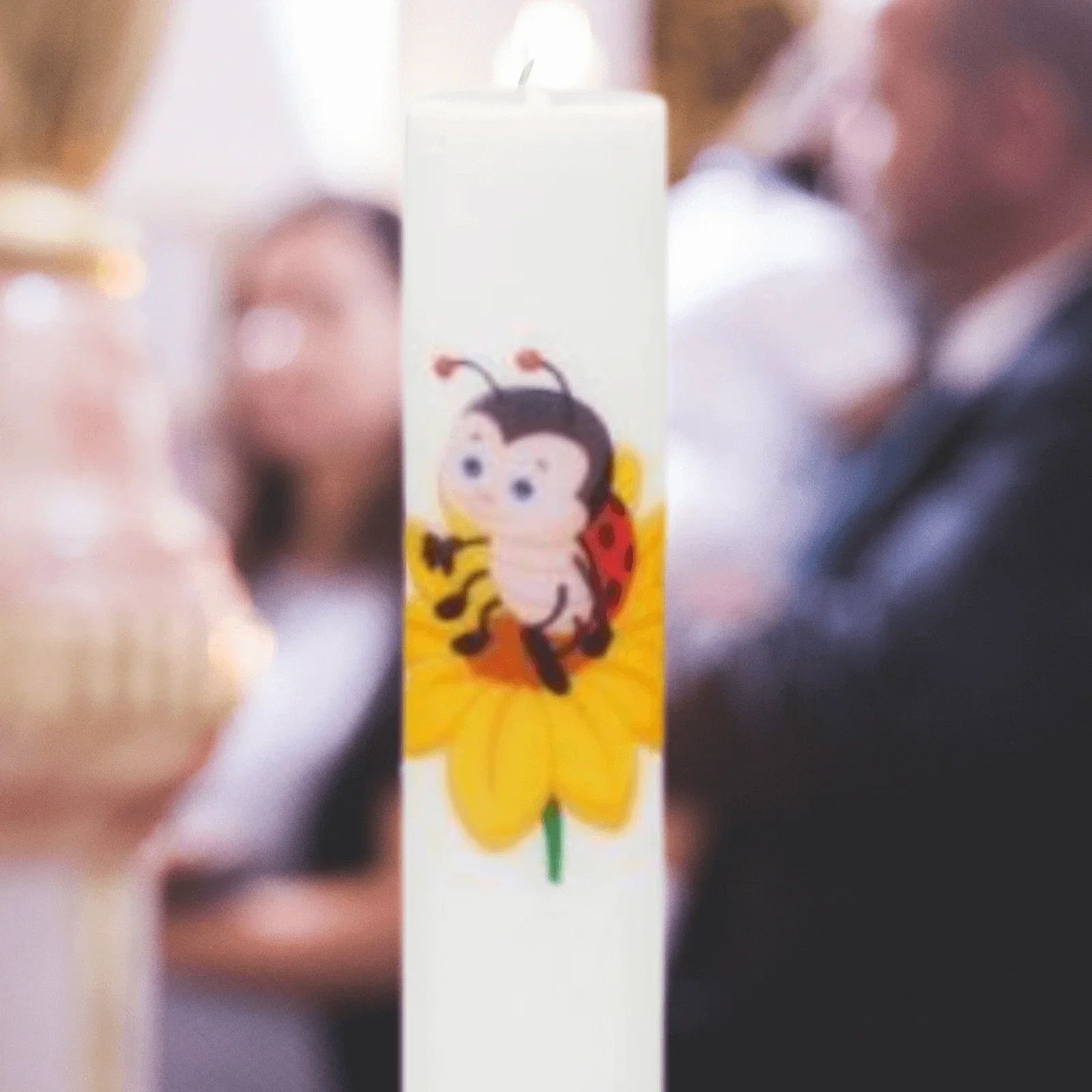 Lumânări Botez simple - Lumanare Botez Buburuza