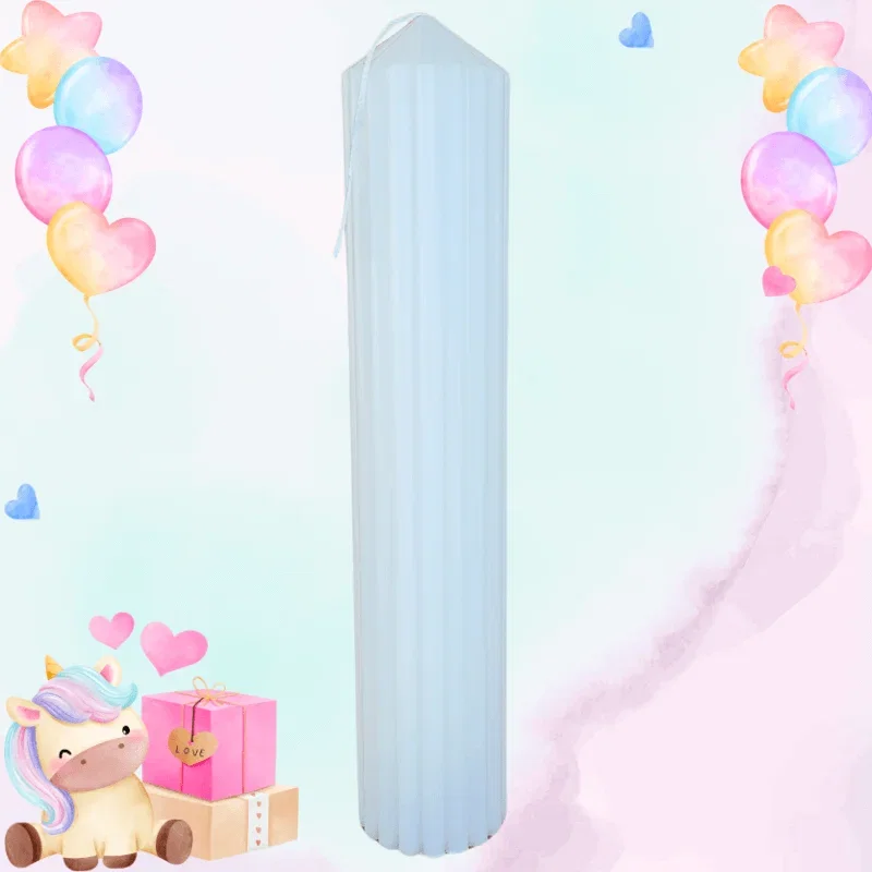 Lumânări Botez simple - Lumanare Botez Canelata - Alb