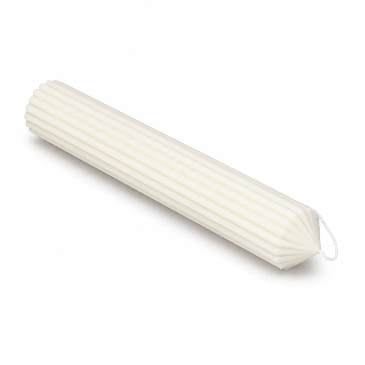 Lumânare Botez Canelată din Ceară de Soia – Ivory Natural [2]