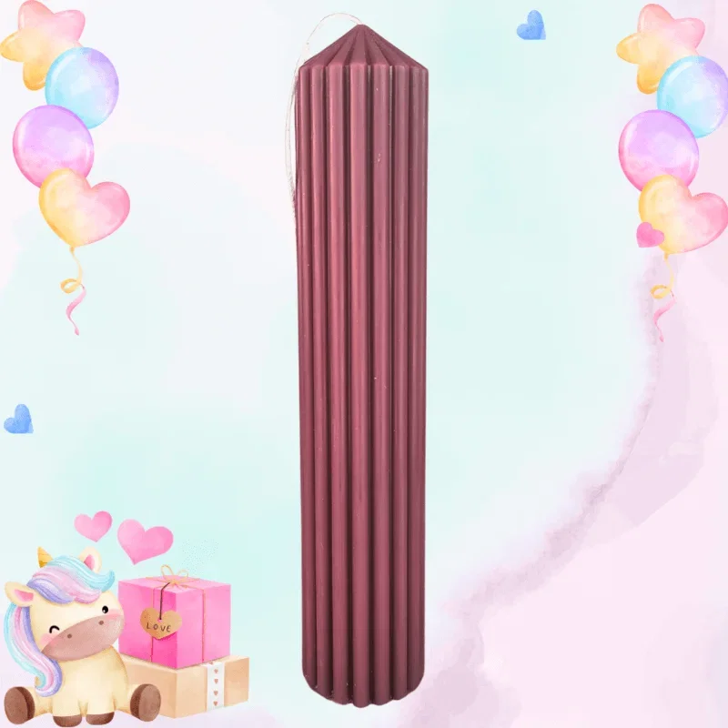 Lumânări Botez simple - Lumanare Botez Canelata - Maro