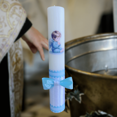 Trusouri si Lumânări decorate Botez - Lumanare botez decorata baby angel