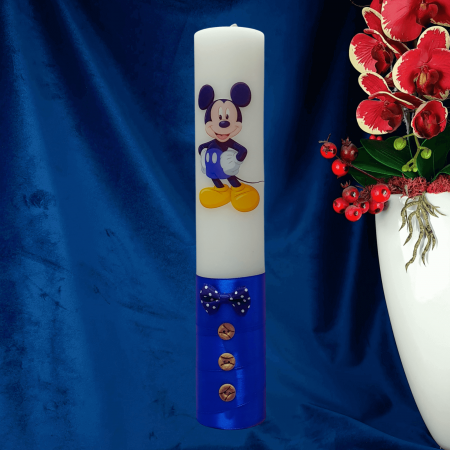 Lumanare botez decorata Mickey albastru [2]
