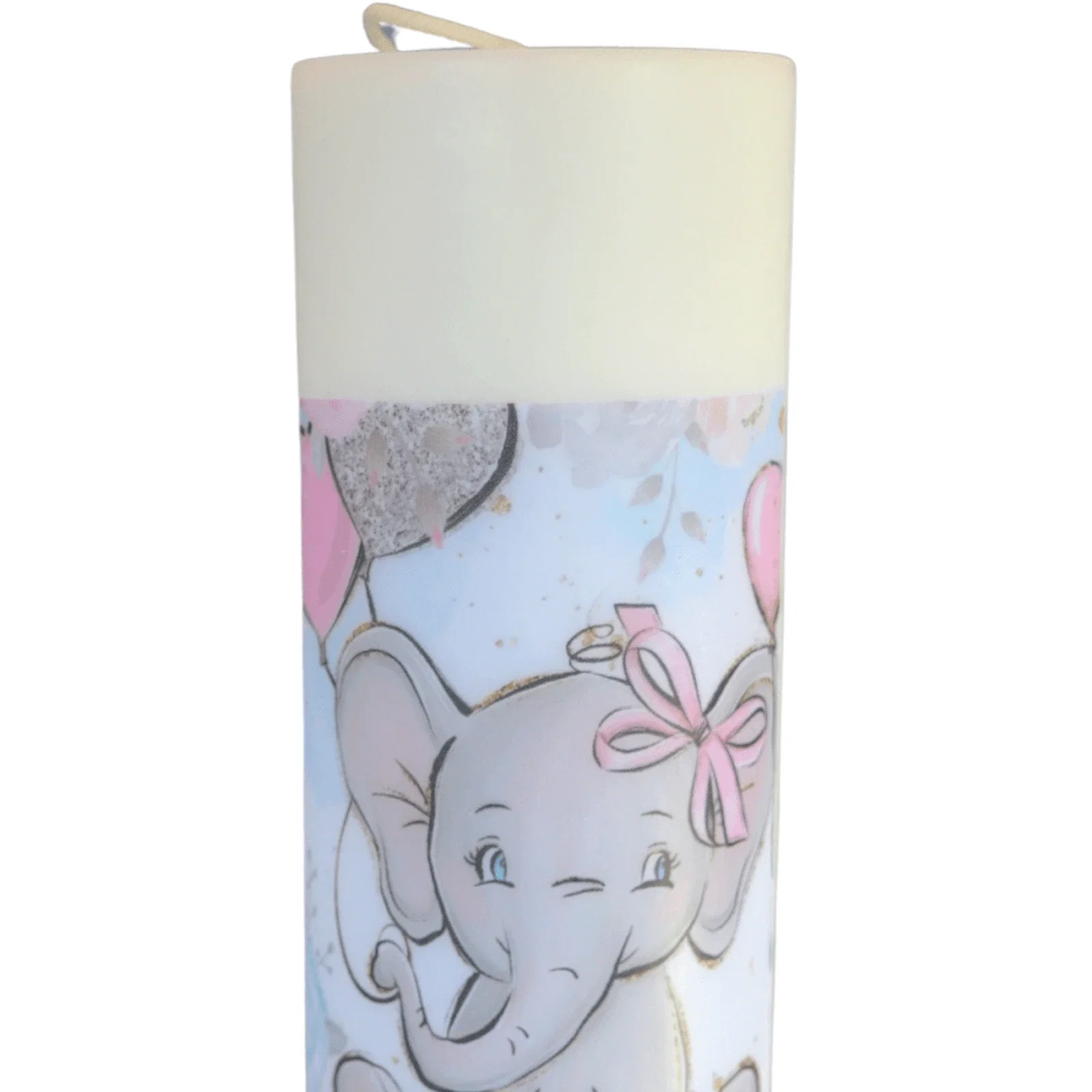 Lumanare Botez Elefant cu roz [3]