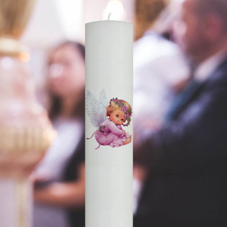 Lumânări Botez simple - Lumanare Botez Ingeras Mov