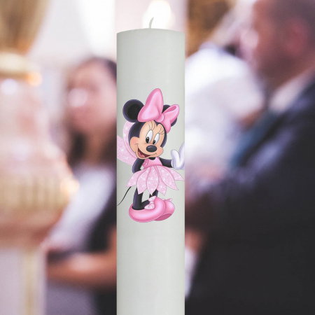 Lumânări Botez simple - Lumanare Botez Minnie Zana Roz