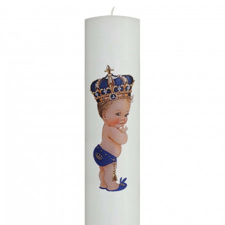 Lumanare Botez Print cu albastru [1]