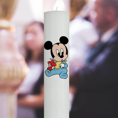 Lumânări Botez simple - Lumanare Botez Baby Mickey cu avion