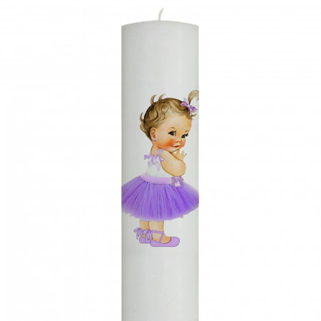 Lumanare Botez Printesa cu rochie mov [1]