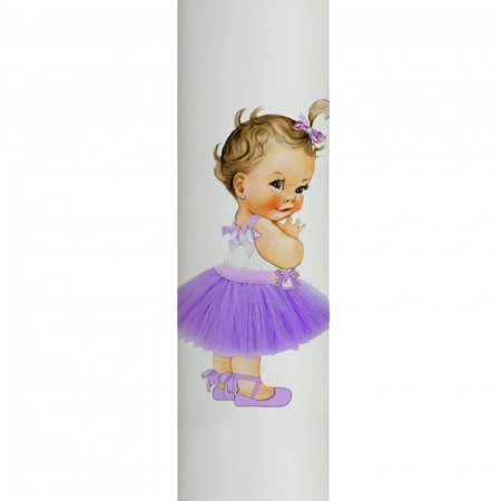 Lumanare Botez Printesa cu rochie mov [3]