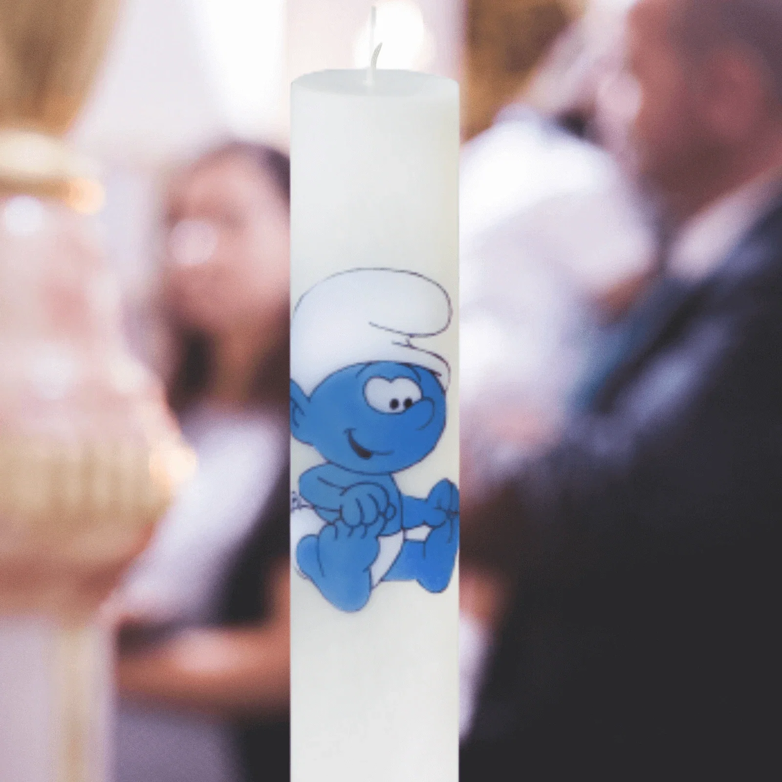 Lumânări Botez simple - Lumanare Botez Baby Strumf