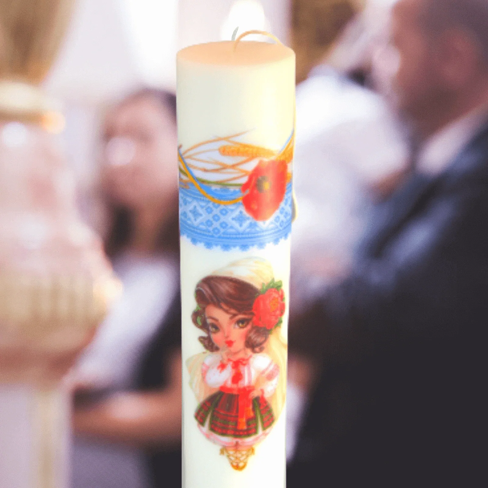 Lumânări Botez simple - Lumanare Botez Traditionala Fete