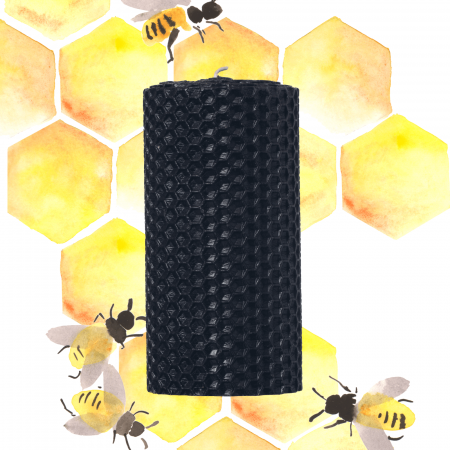 Lumânări Decorative - Lumânare tip Fagure din Ceară Colorată - Negru