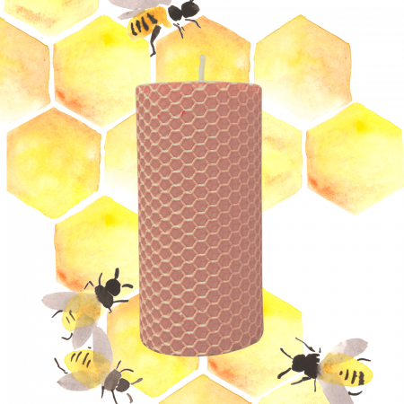 Lumânări Decorative - Lumânare tip Fagure din Ceară Colorată - Roz pudra